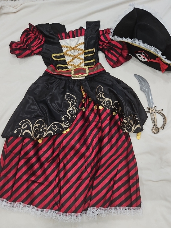 Other - Pirate Costume Dress for Kids - Black & Red Striped
